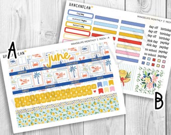 M-204 || MakseLife June Monthly | La Dolce Vita | Planner Kit | Makselife 7x9