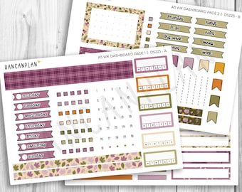 DS-225 || A5 Erin Condren Weekly DASHBOARD Kit | Plum Cottage