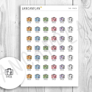149 - Pack Suitcase | Planner Stickers | Hand Lettered by HanCanPlan