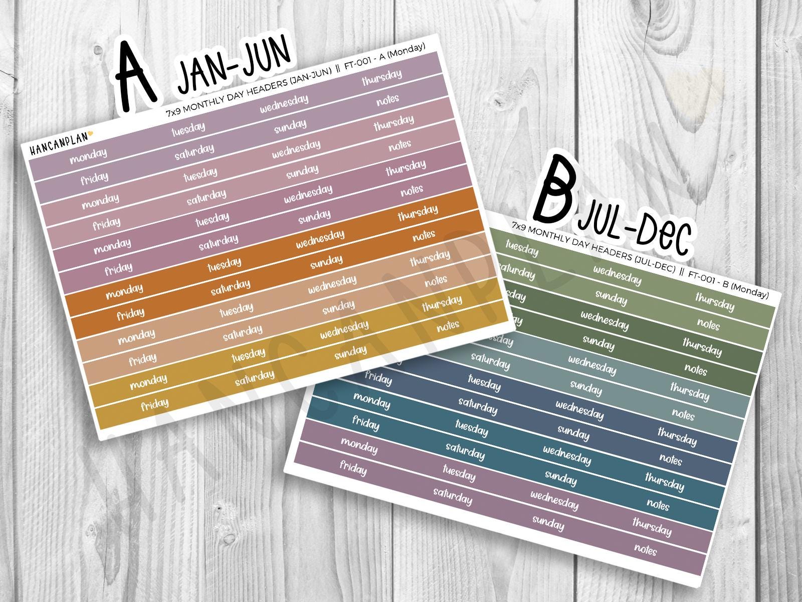 FT-001 | Monthly Re-dating Kit | Erin Condren TOILE Matching Stickers ...