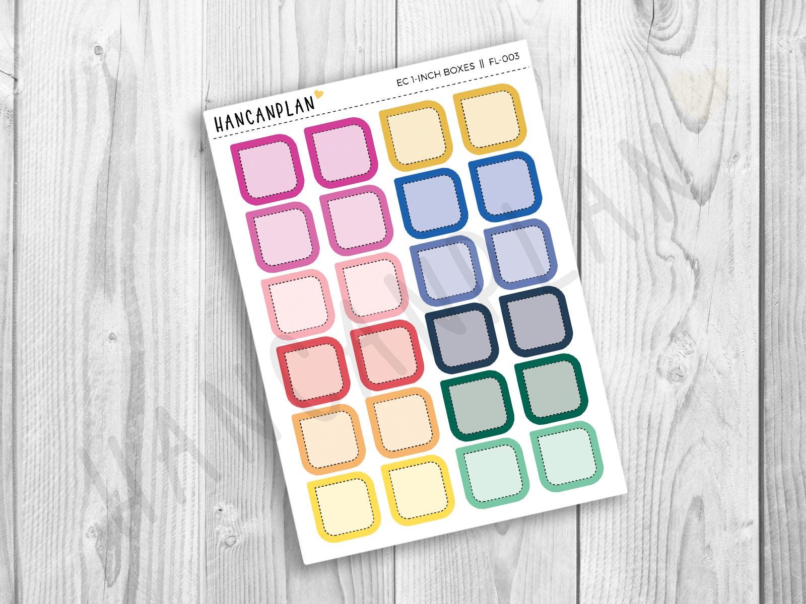 FL-003 | 1" Boxes | Erin Condren LEGACY Matching Stickers - Etsy