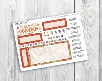DB-219 || A5 October Monthly Productivity Dashboard Kit | Cider Mill | Erin Condren