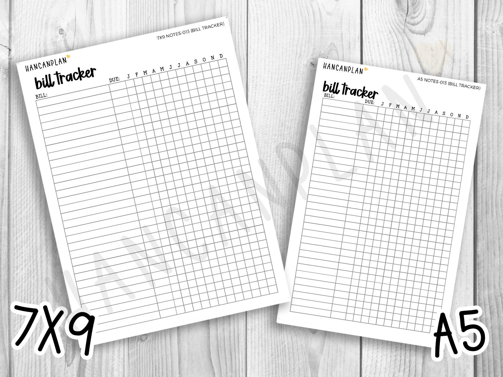 NT013 bill Tracker Planner Full Page Dashboard Stickers - Etsy