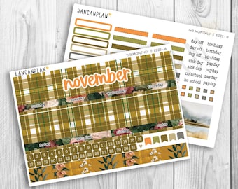 E-223 || 7x9 November Monthly | Autumn Stroll | Erin Condren Planner Kit