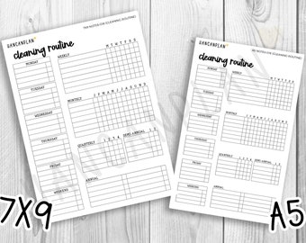 NT018 | &quot;CLEANING ROUTINE&quot; Planner Full Page Stickers