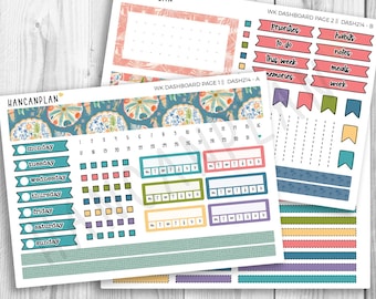 DASH-214 ||  7x9 Erin Condren Weekly DASHBOARD Kit | Ocean Bloom