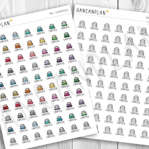 156 - Carpool Stickers | Stickers | Planner Stickers by HanCanPlan