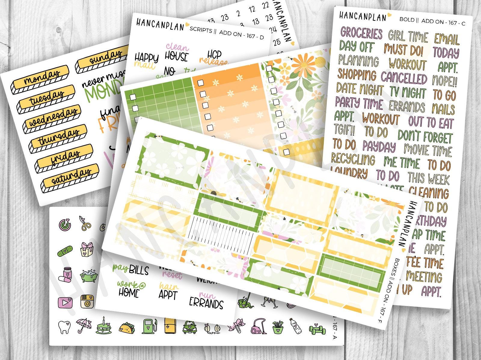 Add On Kit-167 || Busy Bee | WEEKLY Planner Kit Extras