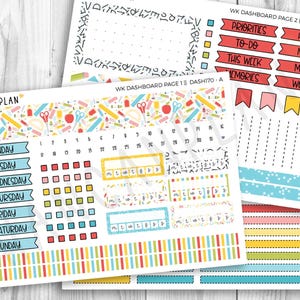 DASH-170 || L'étourdissement de l'école | Kit d'agenda hebdomadaire pour tableau de bord Erin Condren – 3 options de feuilles | Stickers pour agenda faits main