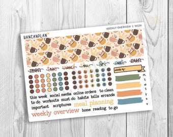 W-226 || Café Autumn | WEEKLY OVERVIEW Add On Stickers