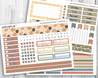 DASH-226 ||  7x9 Erin Condren Weekly DASHBOARD Kit | Café Autumn
