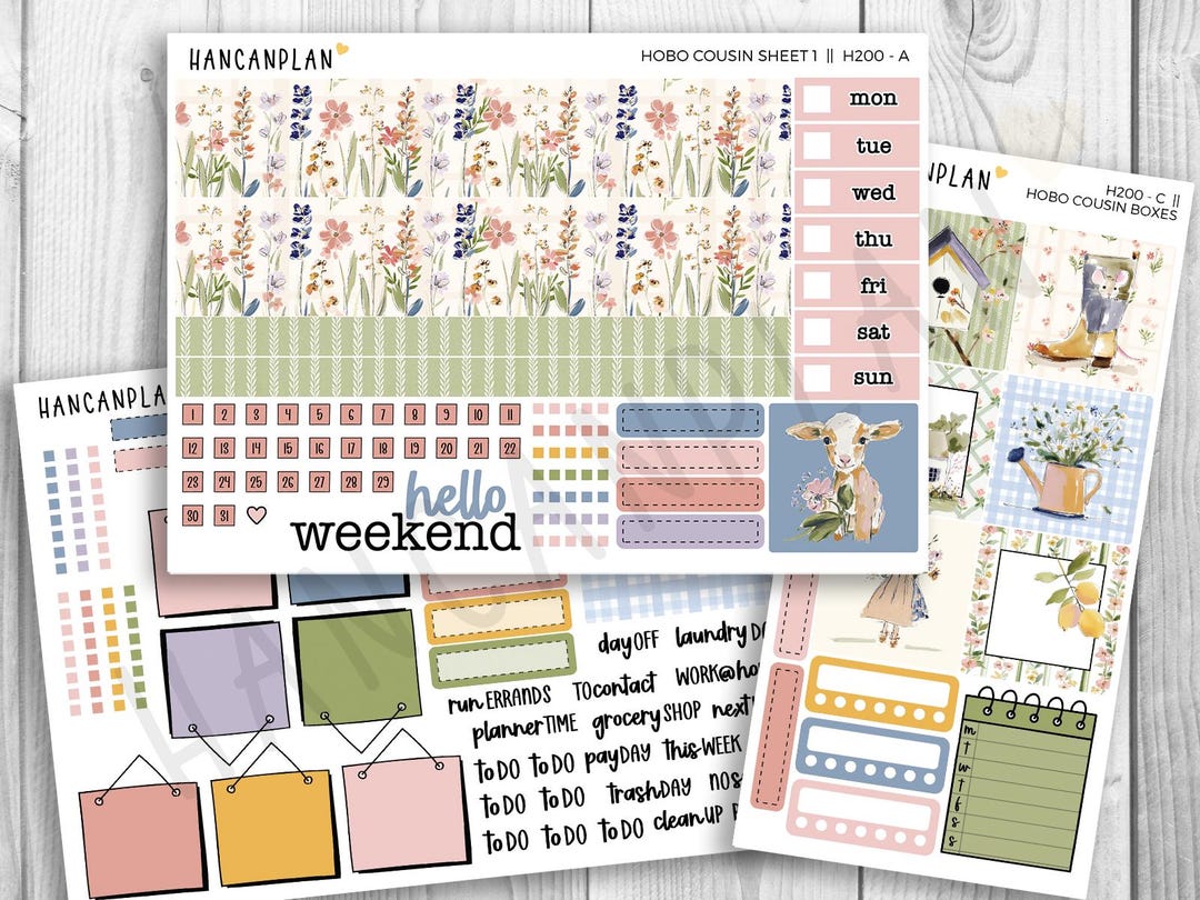 H-200 || Hobonichi Cousin WEEKLY KIT | Spring Homestead - Etsy