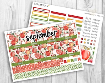E-216 || 7x9 September Monthly | Homegrown Harvest | Erin Condren Planner Kit