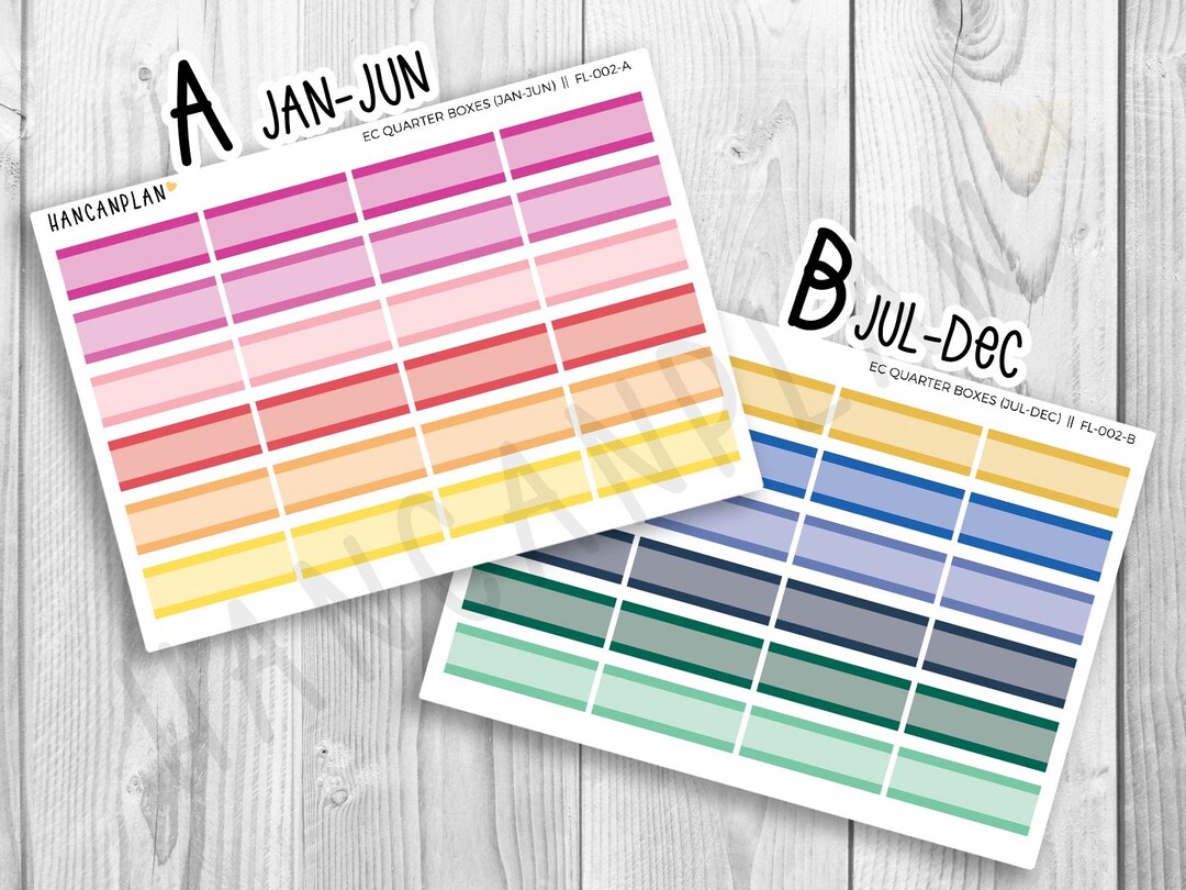 FL-002 | Quarter Boxes | Erin Condren LEGACY Matching Stickers - Etsy