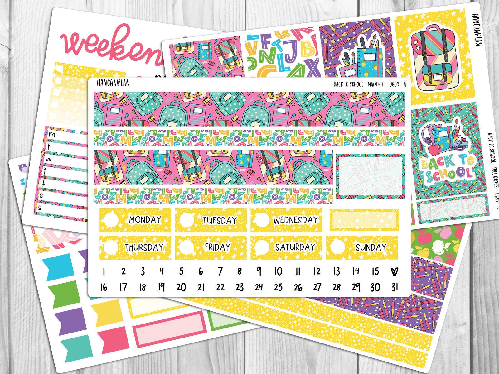 KIT-0603 || BACK to SCHOOL | Erin Condren weekly planner kit | hourly…