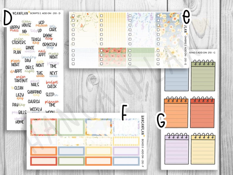 Add on Kit-210 || Weekly Planner Kit Extras | Poppy Fields ...