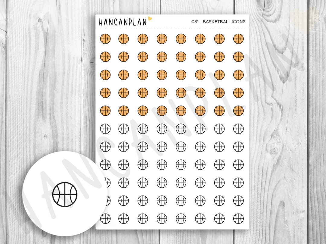 081 - Basketball Icons | Planner Stickers by Hancanplan - Etsy