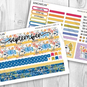 M-171 || MakseLife September Monthly | Autumn Blooms | Planner Kit | Makselife 7x9