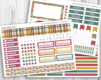 DASH-218 ||  7x9 Erin Condren Weekly DASHBOARD Kit | Garden Mums