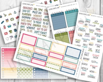 Add On Kit-214 || Weekly Planner Kit Extras | Ocean Bloom | Coordinating Extras for Kit 214