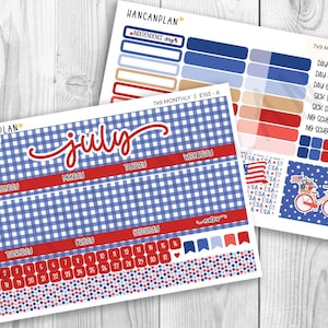 E-163 || 7x9 JULY Monthly | Liberty | Planner Kit | Erin Condren Kit