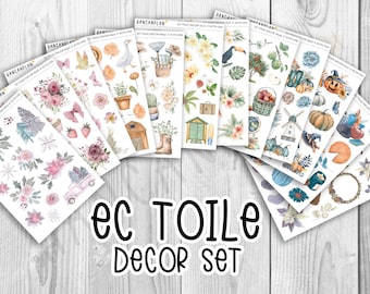 ECTD - Erin Condren TOILE, ensemble de décorations assorties de 12 mois