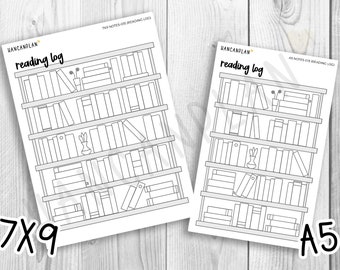 NT015 | &quot;READING LOG&quot; Planner Full Page Stickers