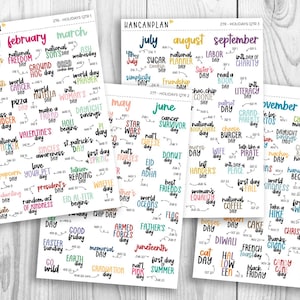 Autocollants des Fêtes 2025 | Vacances amusantes et traditionnelles | Stickers agenda colorés