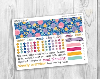 W-212 || Garden Party | WEEKLY OVERVIEW Add On Stickers