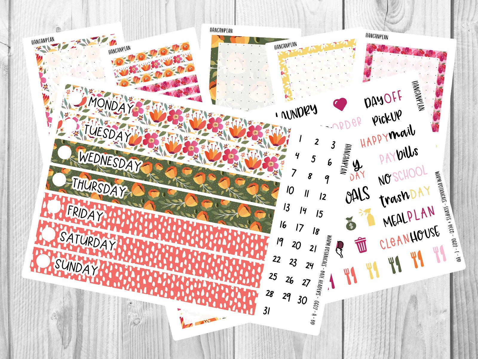 A5 Daily Duo Kit-0602 || WARM BOTANICALS | Erin Condren Daily Duo kit…