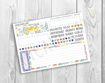 DB-N-204 || 7x9 June Monthly Productivity Dashboard Kit | La Dolce Vita | Erin Condren