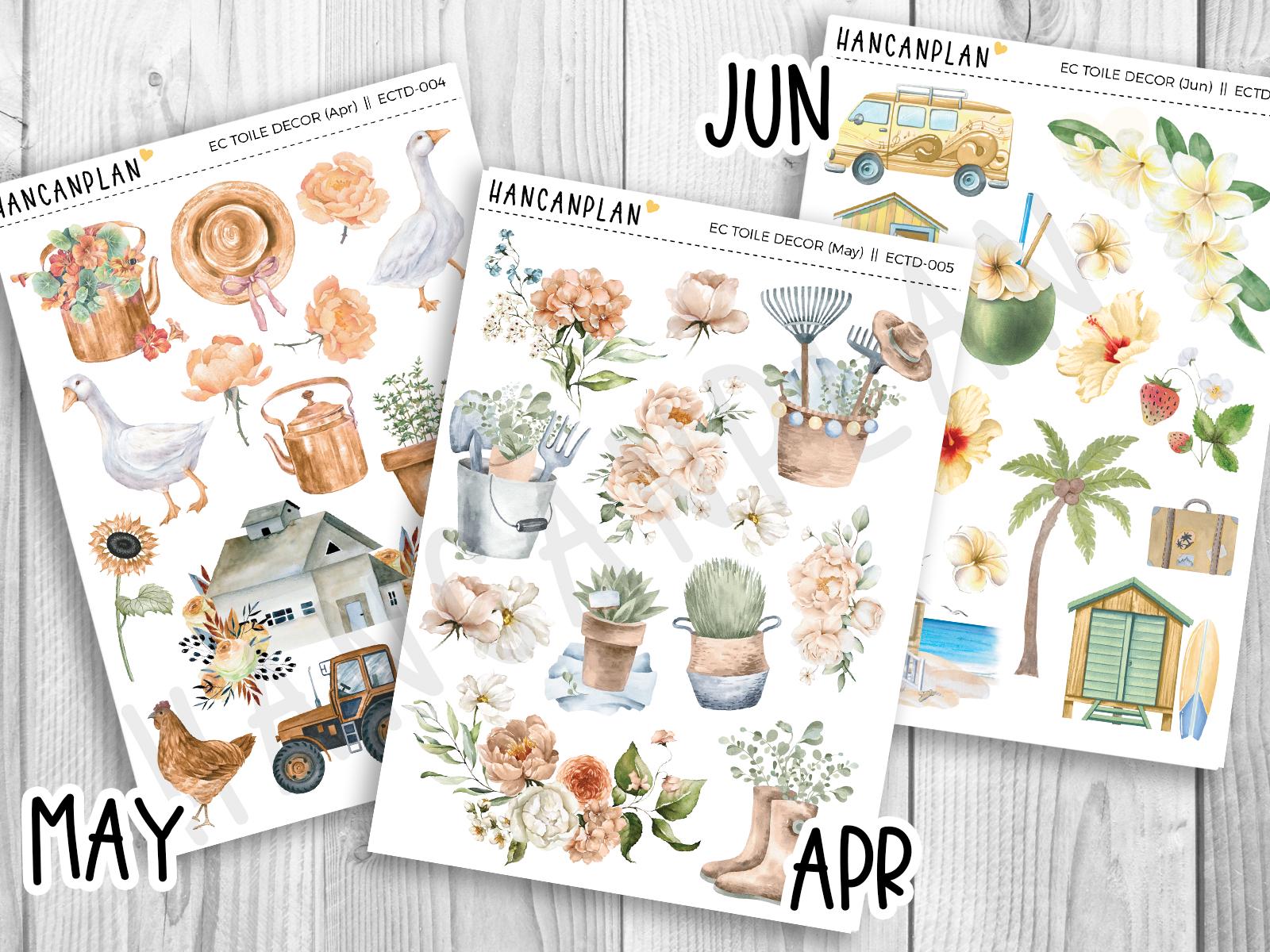 ECTD - Erin Condren TOILE Matching Decor 12-month Set - Etsy