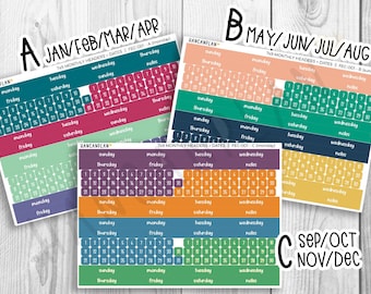 FEC-001 | EC Colorful 7x9 Monthly Re-dating Kit | Matching Erin Condren Planner Stickers