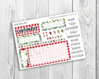 DB-216 || A5 September Monthly Productivity Dashboard Kit | Homegrown Harvest | Erin Condren