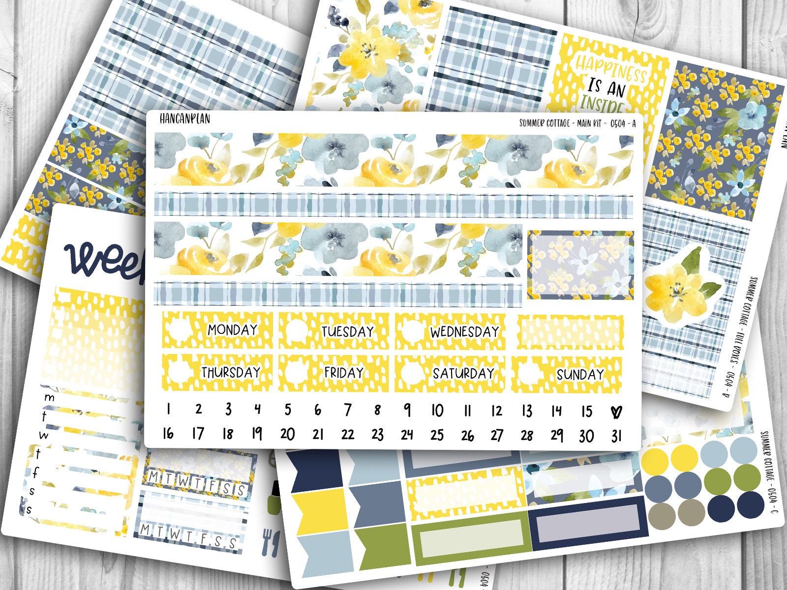 KIT-0504 || Country Cottage | Erin Condren weekly planner kit | hourl…