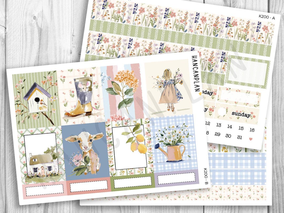 K-200 || Spring Homestead | WEEKLY Planner Kit - Etsy