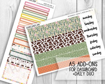 AO-215 || A5 DAILY Duo + Weekly DASHBOARD Kit Extras | Wild West