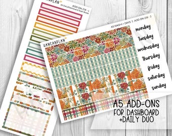 AO-218 || A5 DAILY Duo + Weekly DASHBOARD Kit Extras | Garden Mums