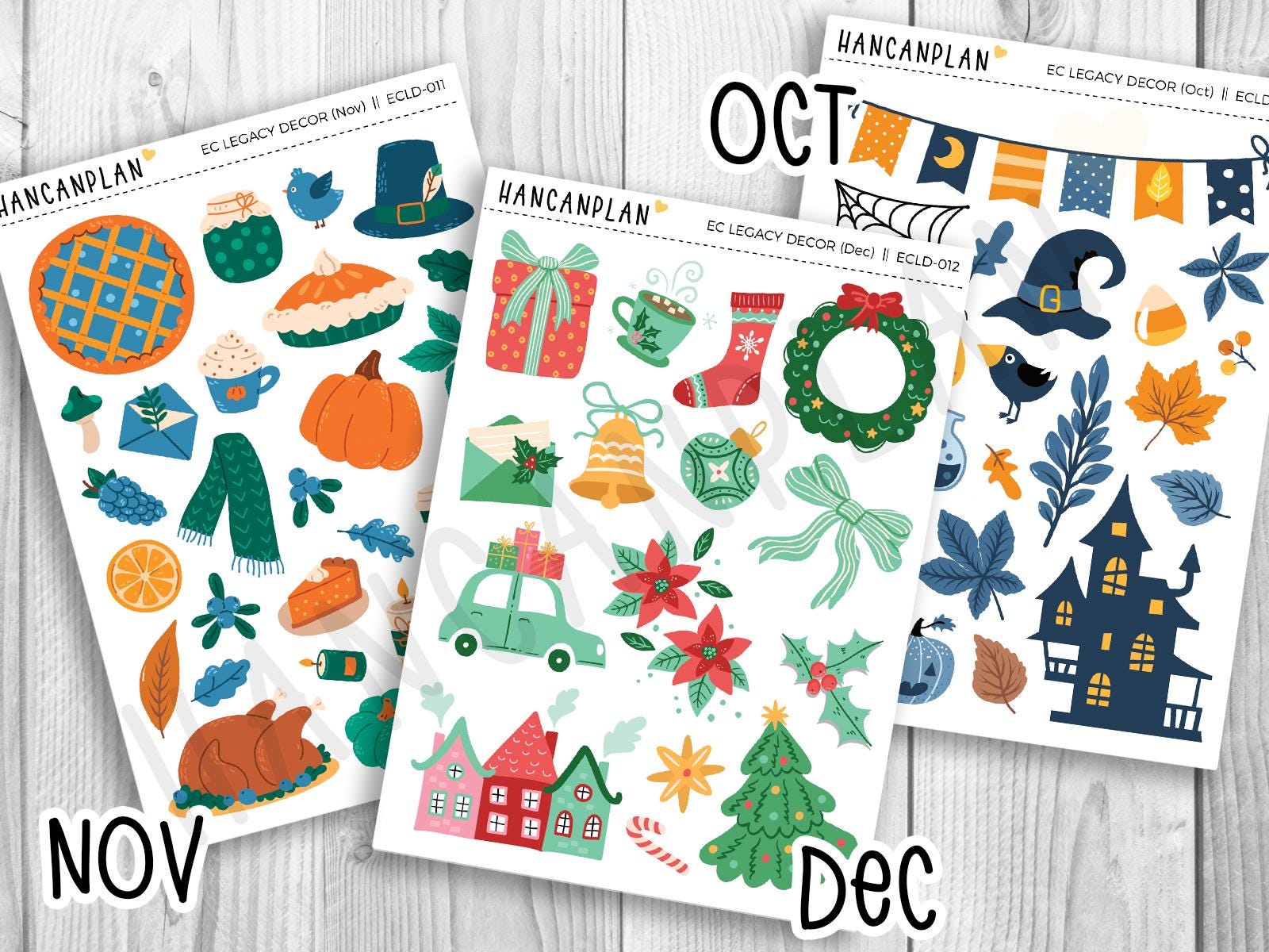 ECLD - Transparent - Erin Condren Legacy Matching Decor 12-month Set - Etsy