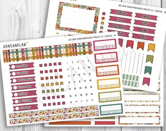 DS-218 || A5 Erin Condren Weekly DASHBOARD Kit | Garden Mums