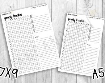 NT001 | &quot;YEARLY TRACKER&quot; Planner Full Page Stickers