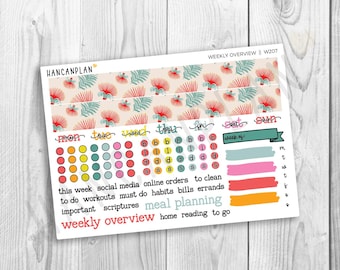 W-207 || Tiki Tropics | WEEKLY OVERVIEW Add On Stickers