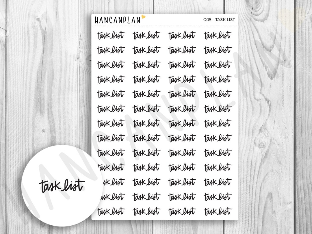 005 - Task List | Planner Stickers | Handlettered by Hancanplan - Etsy
