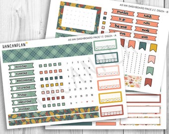 DS-224 || A5 Erin Condren Weekly DASHBOARD Kit | Hygge Harvest