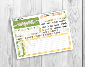DB-N-167 || NEW 7x9 August Monthly Productivity Dashboard Kit | Busy Bee | Erin Condren 2025–2026