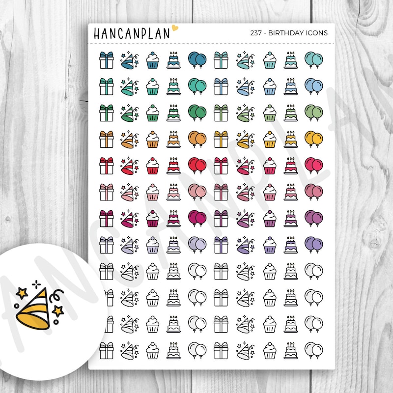 Birthday Planner Stickers - Etsy