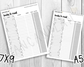 NT016 | &quot;BOOKS to READ&quot; Planner Full Page Stickers | tbr tracker