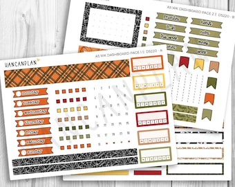 DS-220 || A5 Erin Condren Weekly DASHBOARD Kit | Midnight Manor