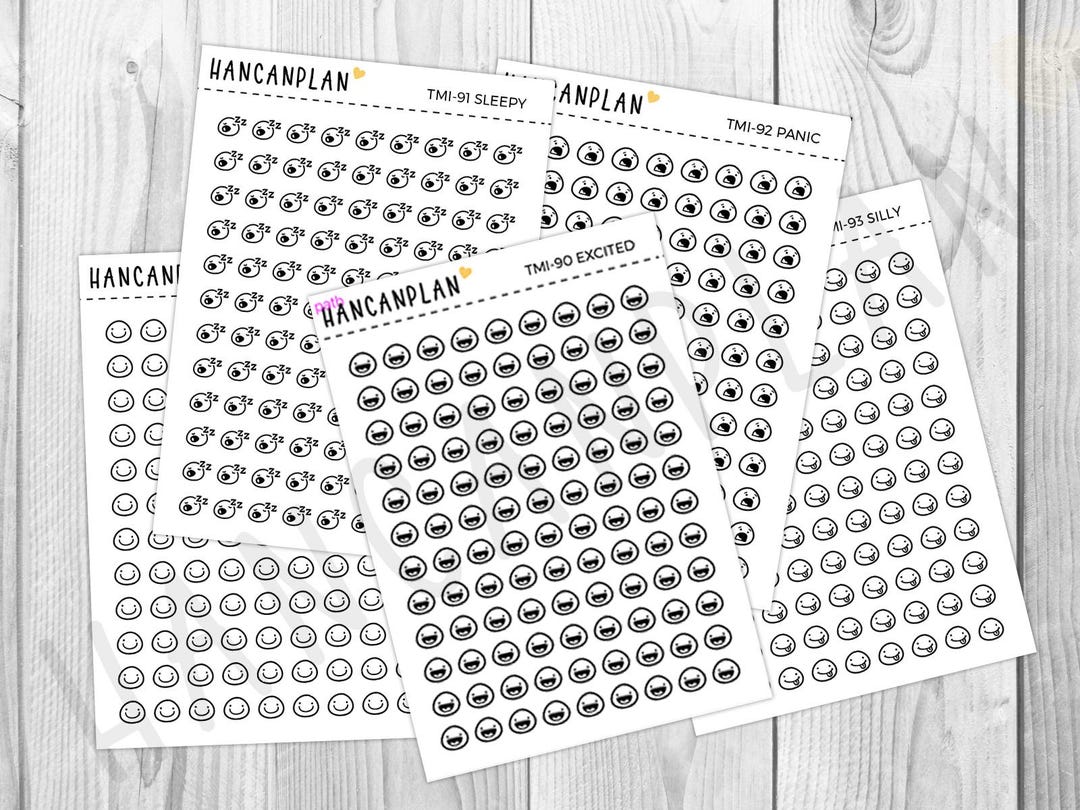 Mini EMOTION Icons | Transparent Planner Stickers - Etsy