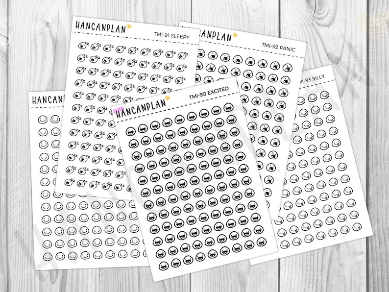 Tmi Sticker Mini EMOTION Icons | Transparent Planner Stickers - Etsy